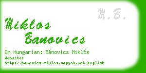 miklos banovics business card