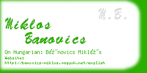 miklos banovics business card